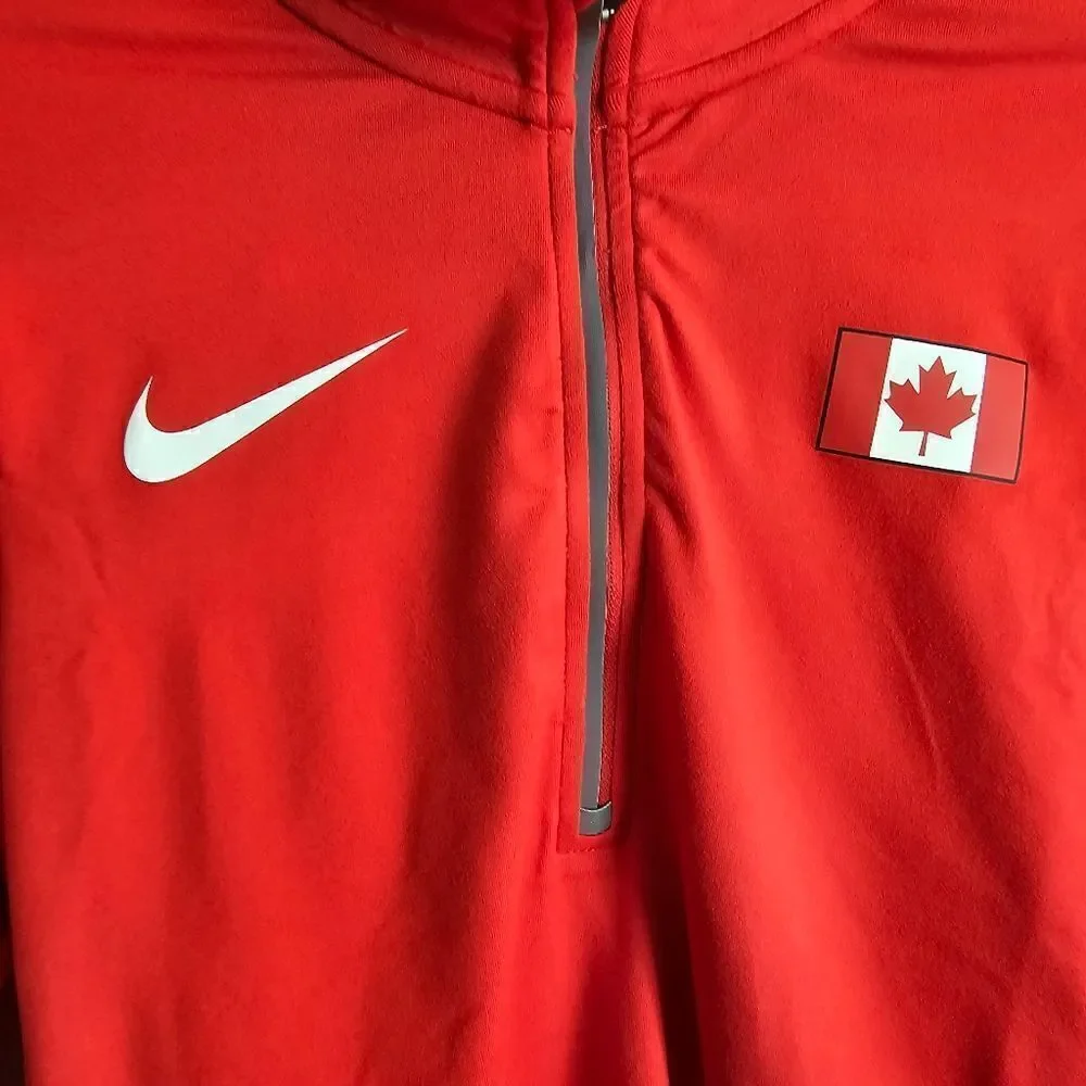 Nike Canada Pro Elite Running 1/2 Zip Lightweight Running Jacket Small S Red New